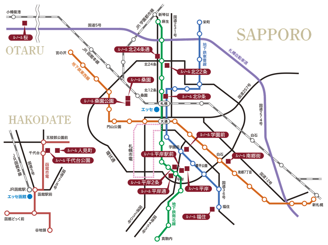 ルノールシリーズの地図